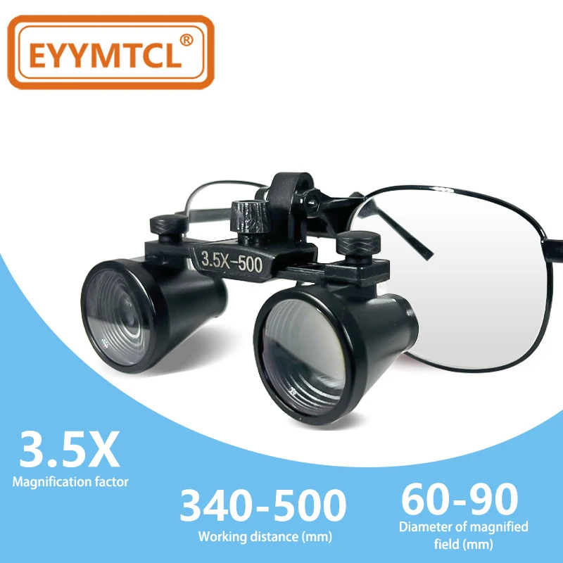 แว่นขยายสำหรับงานทันตกรรม EYY กำลังขยาย 3.5 เท่า แว่นขยายแบบสองตาสำหรับการผ่าตัดช่องปาก แว่นขยายสำหรับงานห้องปฏิบัติการทันตกรรมและการผ่าตัดทางการแพทย์ ปรับระดับได้