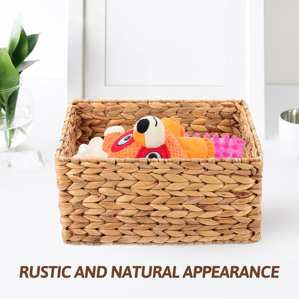 

15in Rattan Storage Baskets Kitchen Fruit Bowls Mushroom Rattan Laundry Plant Wicker Box Flower Bin Desk Rectangle Travel 40cm