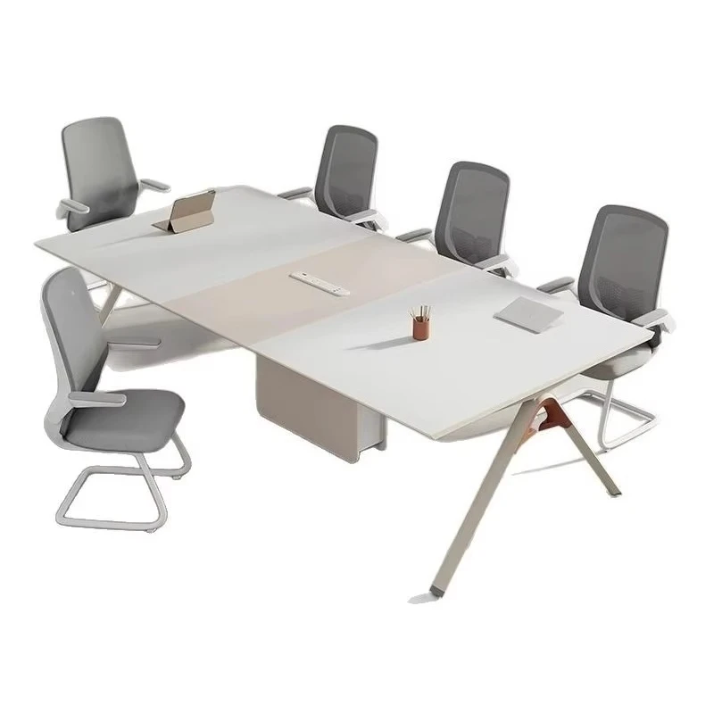 

Modern Executive Board Room Table and Chair Set High Quality Wooden Conference Table Smart Futuristic Office Design