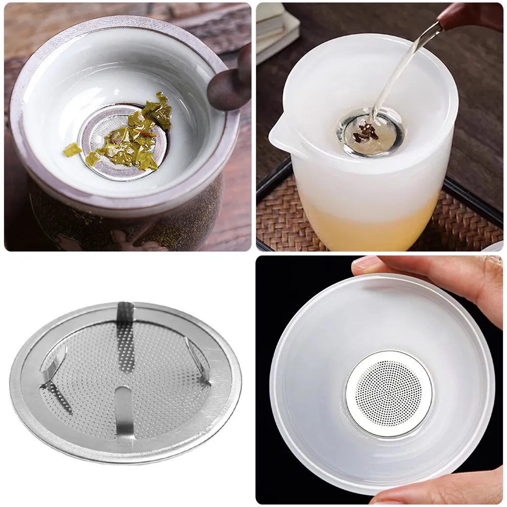 12Pcs Rust Proof Stainless Steel Tea Strainer Mesh Filter for Teapot Coffee Brewing Housewarming Gift Reusable Tea Pot Mesh
