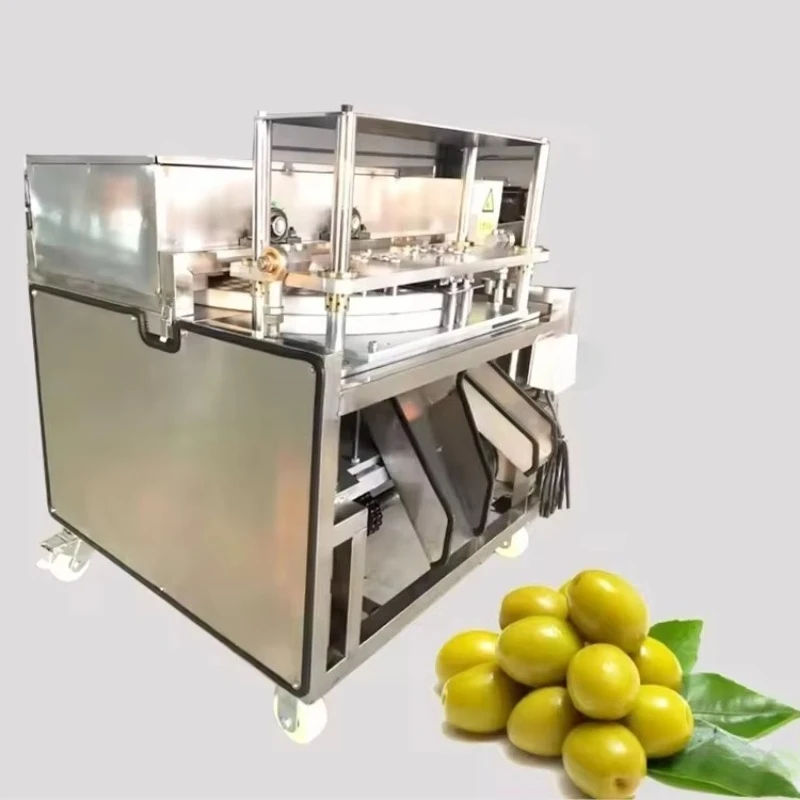 Automatic olive pitting machine, date palm seeding machine, date kernel extractor, cherry stone plum seed separator