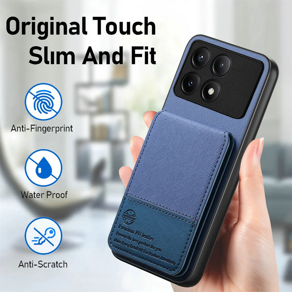 ل PocoF8 Pro F8 Ultra 5G 2025 غطاء بطاقة جلدية محفظة تتفاعل اللوحة الخلفية Xiaomi Poco F8 Pro حافظة Mi Phone Poco F 8 Ultra Funda