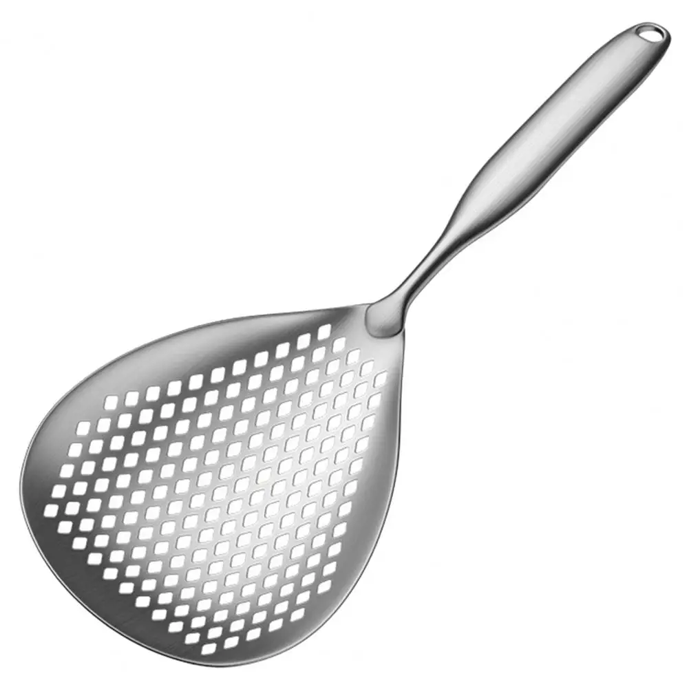 Filter Spoon Heavy Duty Stainless Steel Skimmer Spoon Slotted Pasta Strainer Food Grade Long Handle Cooking Colander Tool