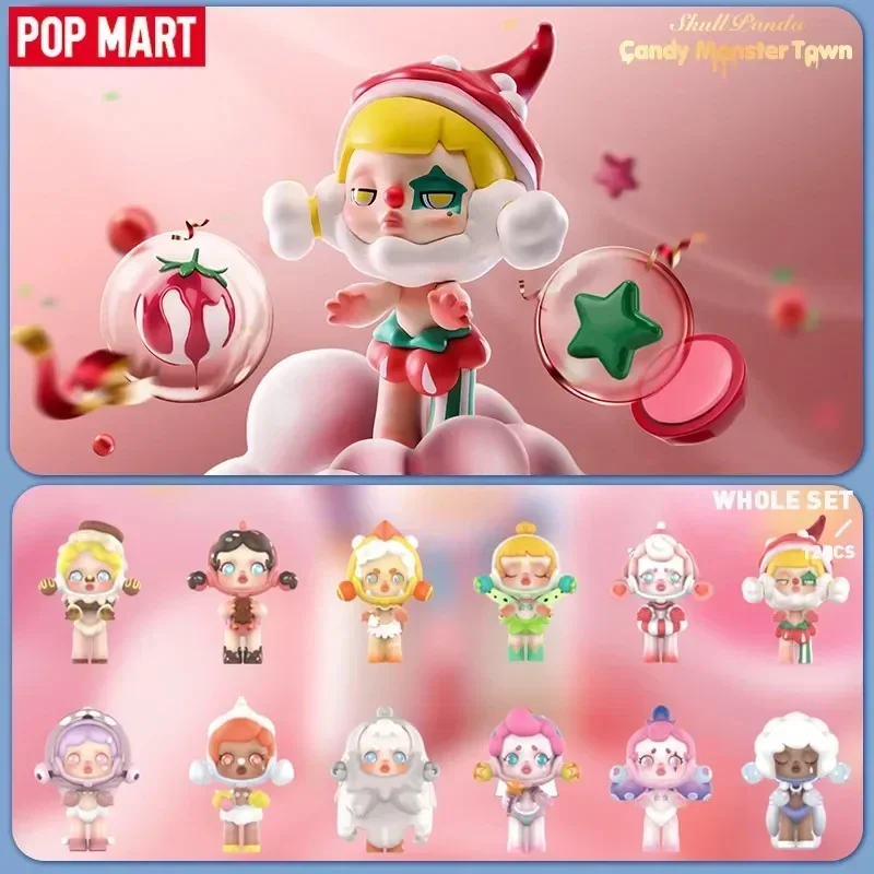 

POP MART Skullpanda Candy Monster Town Mystery Box Аниме ПВХ Фигурка Оригинальная модель Коллекция игрушек Украшение для рабочего стола