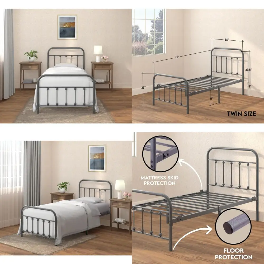 빈티지 메탈 침대 프레임 이미지