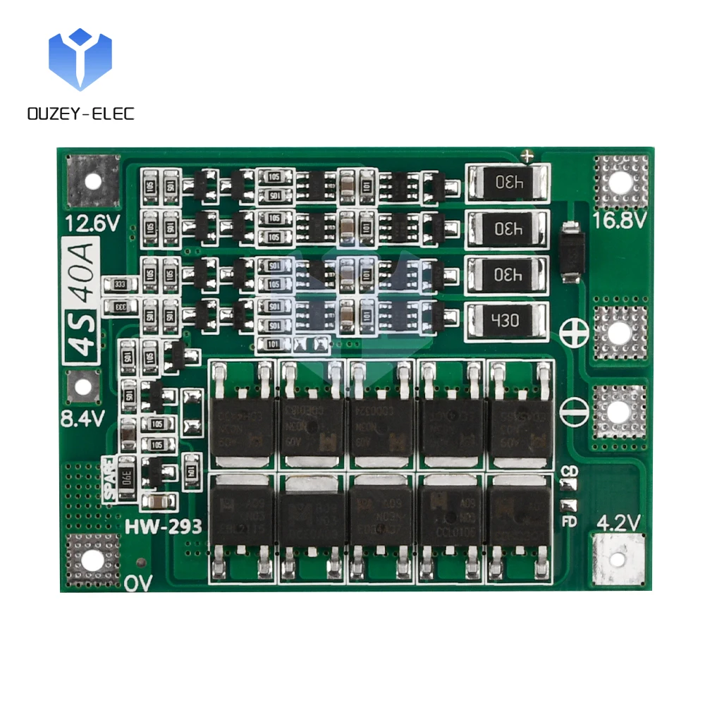 4S 16.8V Lithium Battery Charging Protection board with equalisation function Charge current 20A Discharge max 40A