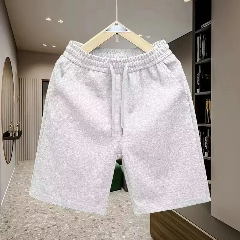 

Spring and Summer New Solid Color Gray Artistic Women's Pure Cotton Breathable High-end Shorts Korean Version Couple's Style