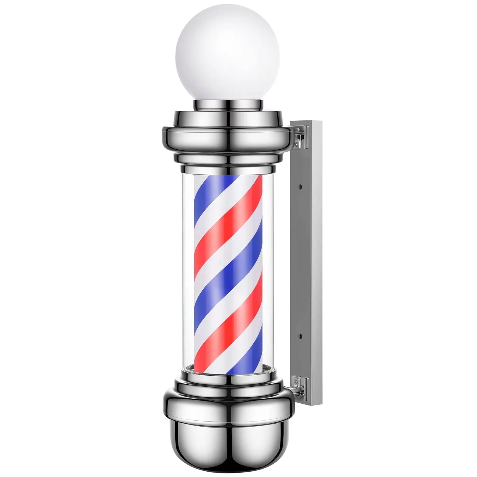 Barberpub barber pole rotating led strips light metal hair salon beauty furniture wayfair hot sale