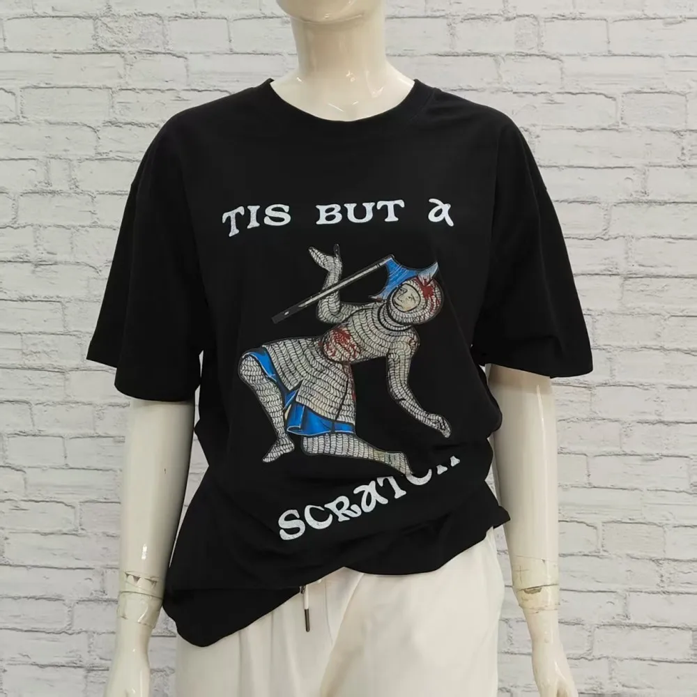 Tis But A Scratch Tee Funny Medieval Knight T-Shirt Vintage Meme Shirt Renaissance Fair Tops Men Crewneck Cotton Short Sleeve - Image 4
