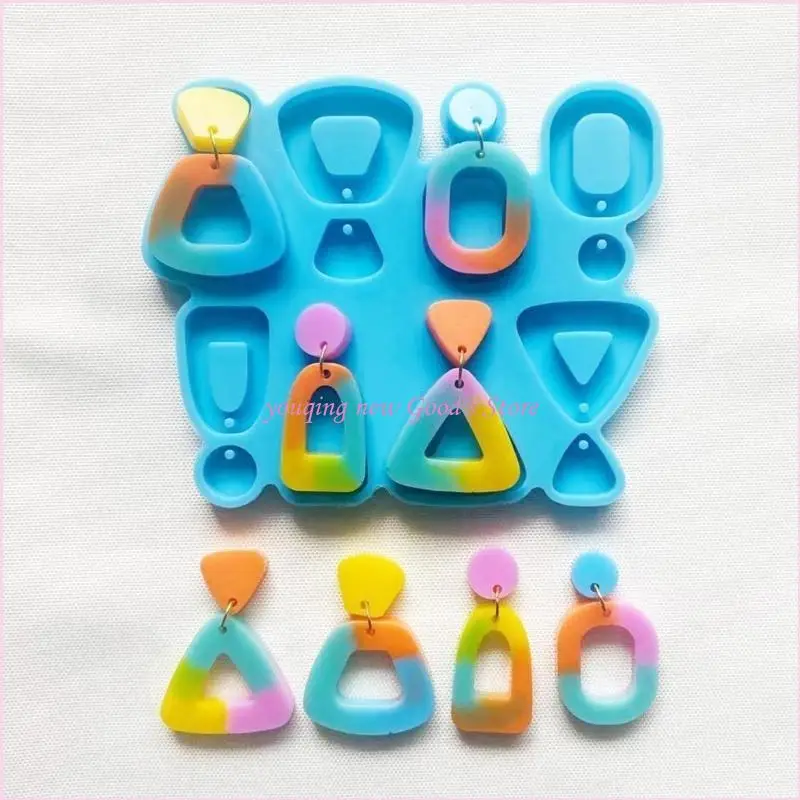 57QA قالب سلسلة مفاتيح حلق مكون من 4 أنماط يستخدم لصنع مجوهرات صب الراتنج