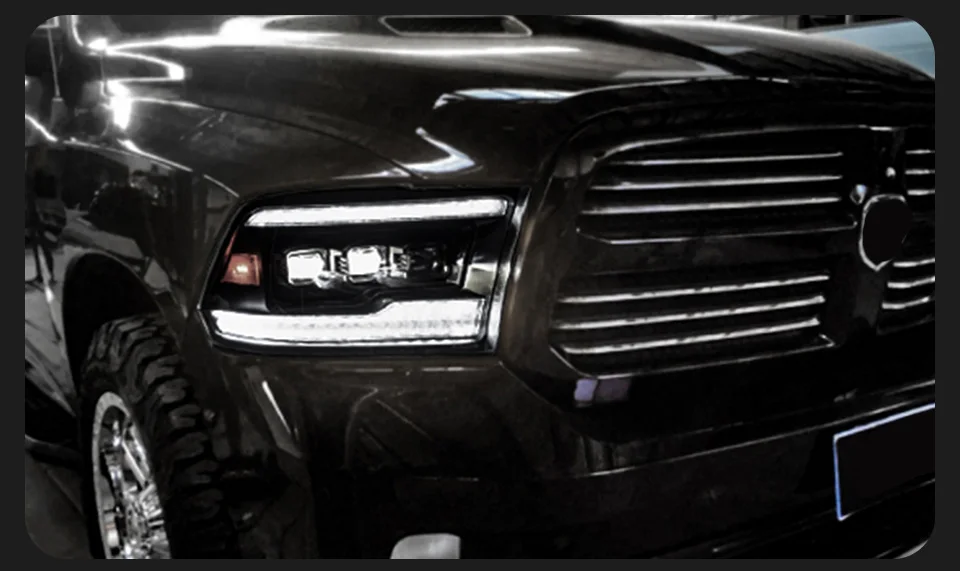 Auto Parts For Dodge RAM Headlights 2009-2018 1500 2500 3500 latest Styling LED DRL Three Projector Car Accesorios Modified
