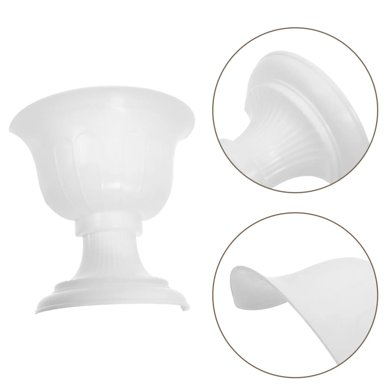 2Pcs Half Urn Planter Vintage Decorative Half Vase Wall Mounted Flower Pot Floral Holder White 6.5x4.92x1.97in Succulent Plant