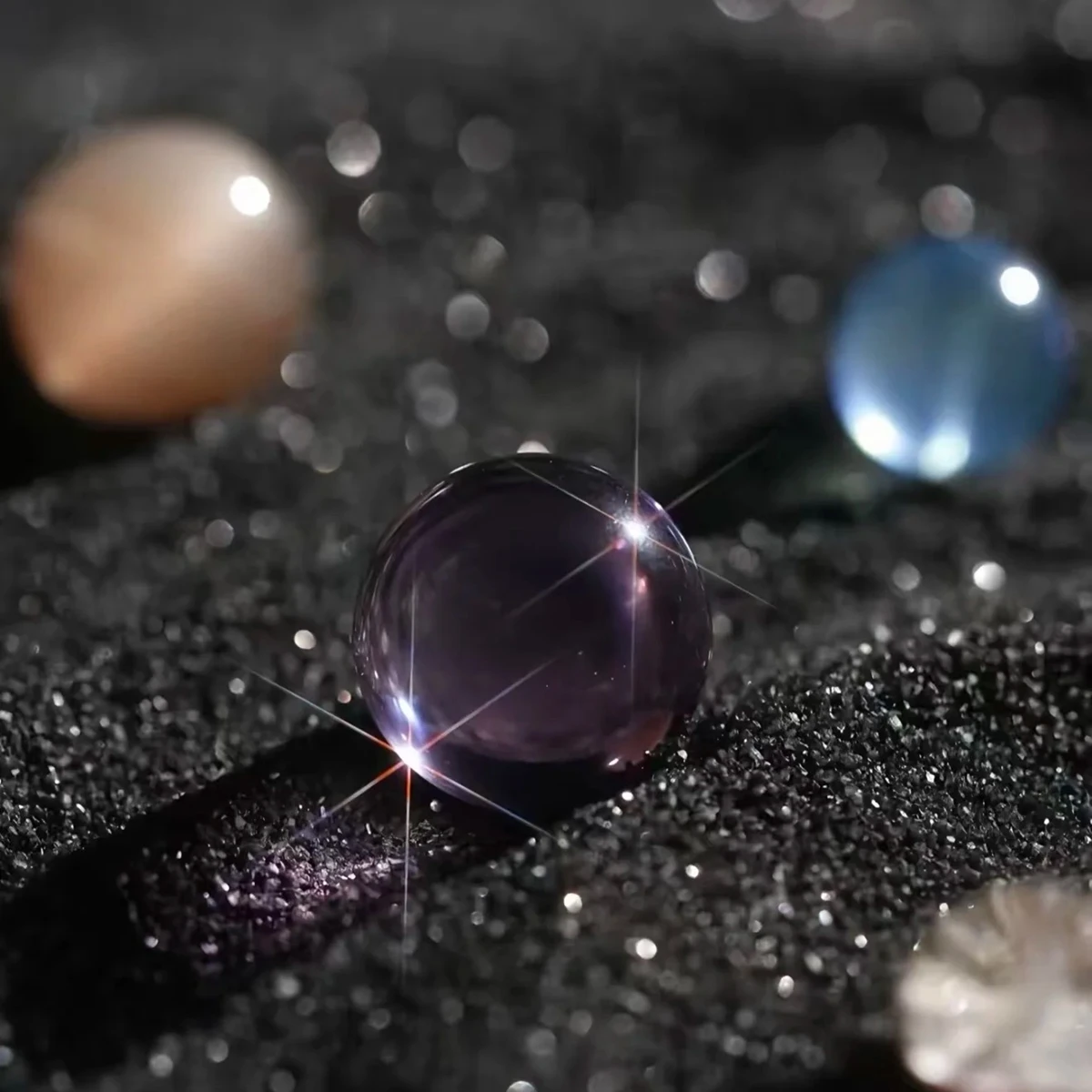 Natural Stone Crystal Bead Amethyst Rock Quartz Bead Round Loose Spacer Gems for Jewelry Making DIY Necklace Bracelet Accessory
