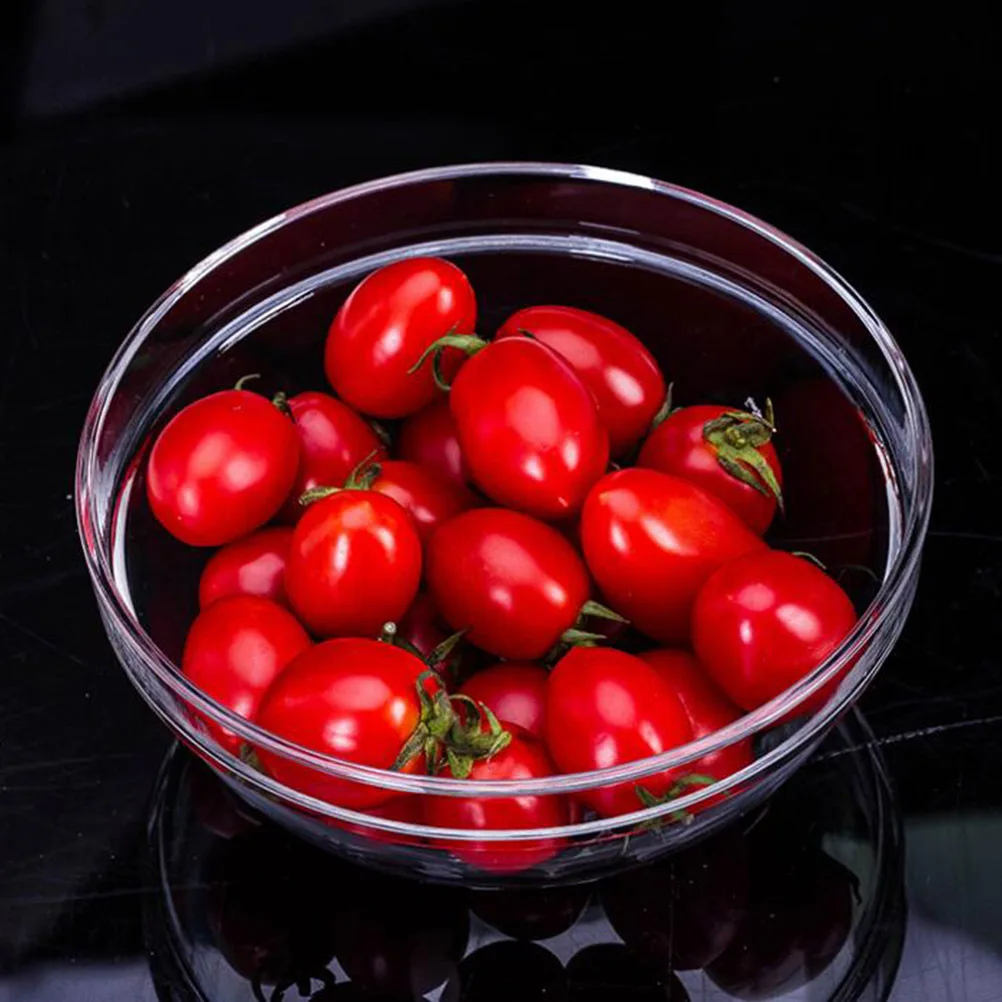 1 قطعة وعاء سلطة الاكريليك 20X8.5 سنتيمتر سميكة شفافة مستديرة الفاكهة تخدم السلطانية لحفل الزفاف المطبخ الطعام مجموعة #1