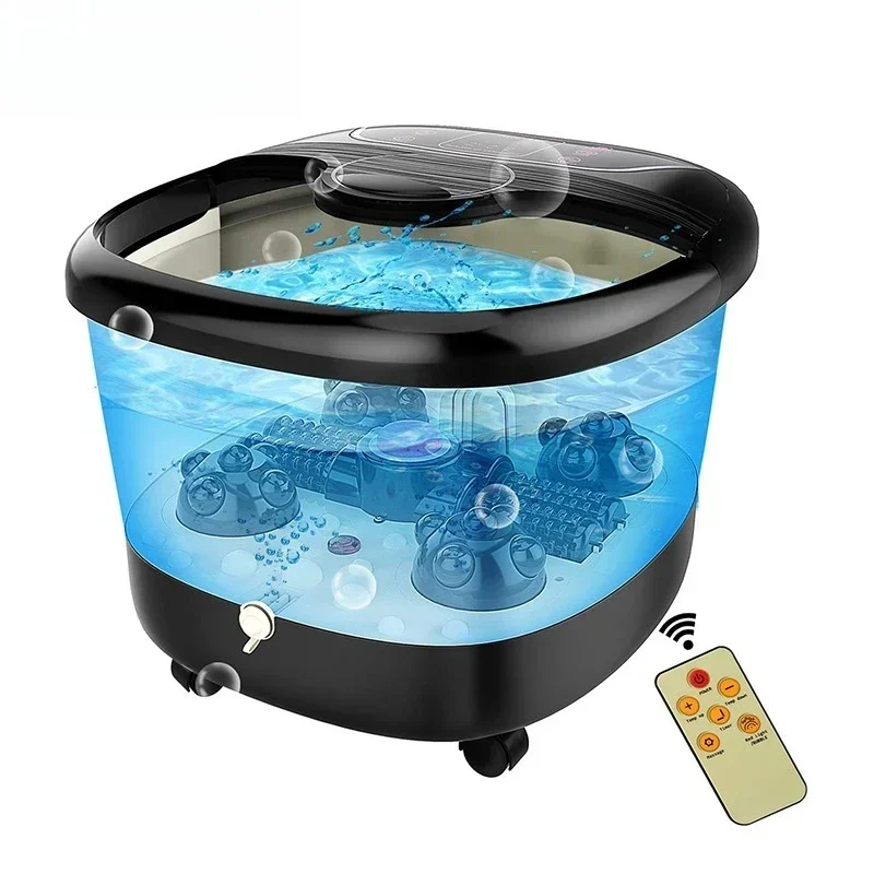 Multifunctional Automatic Massage Foot Therapy Basin Heated Infrared Acupressure Bubble Electric Foot Spa Massage Relaxation