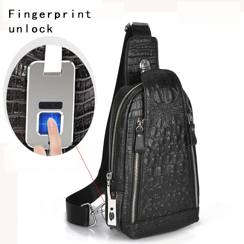 Convenient Crossbody Bag Anti-theft Travel Essential Genuine Leather Chest Men Cowhide Portable Shoulder Crossbody Small Handbag