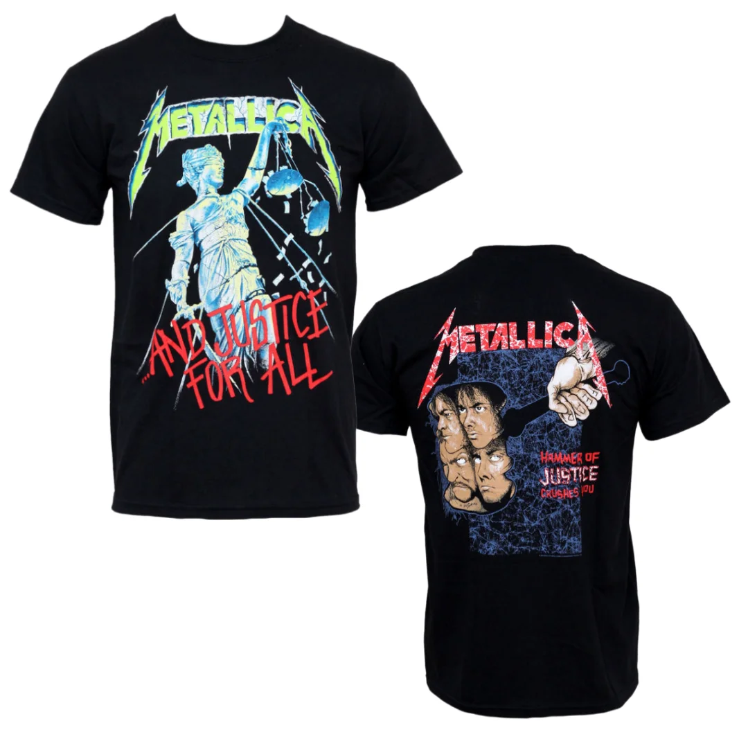Metallica - And Justice For All Inspiration Print T-Shirt - Classic Rock Band - Casual Daily T-Shirt  for Men and Women