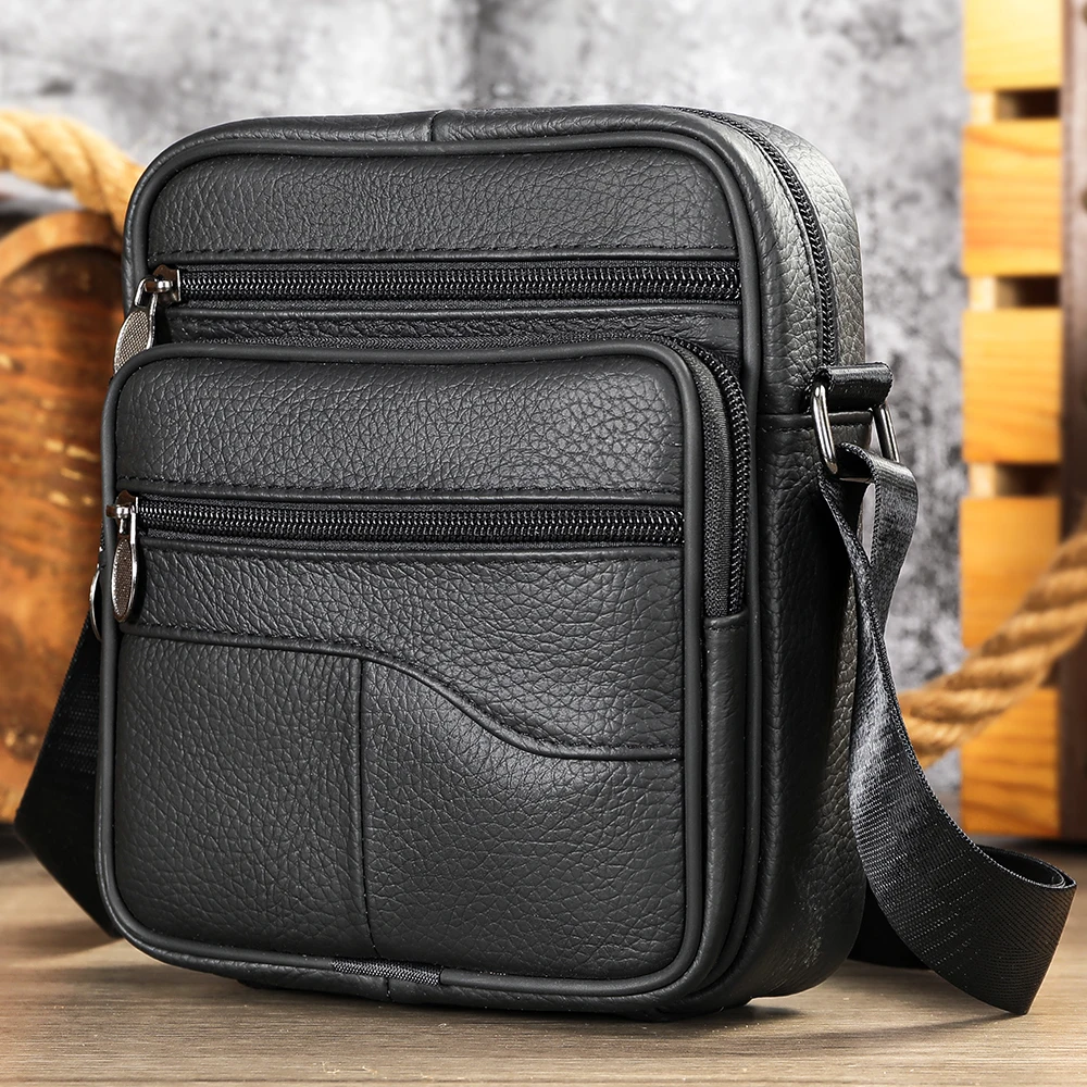 WESTAL Cowhide Shoulder Bag Men\'s Bag Vertical Men\'s Bag Business Casual Korean Leather Crossbody Bag Men\'s Bag