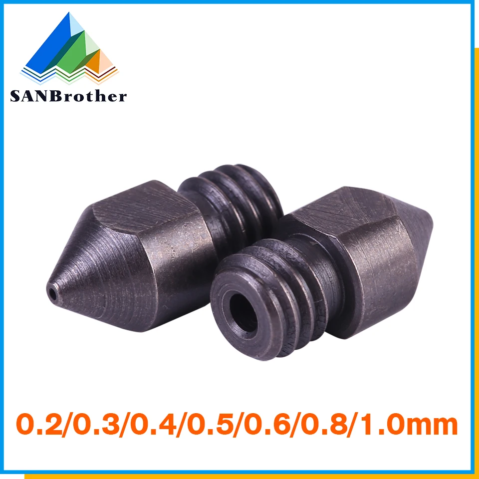 MK7 MK8 Nozzle Super Hard Steel Mold Corrosion-Resistant Extruder Threaded 1.75mm 0.2mm 0.4mm 3D Printer for Ender 3