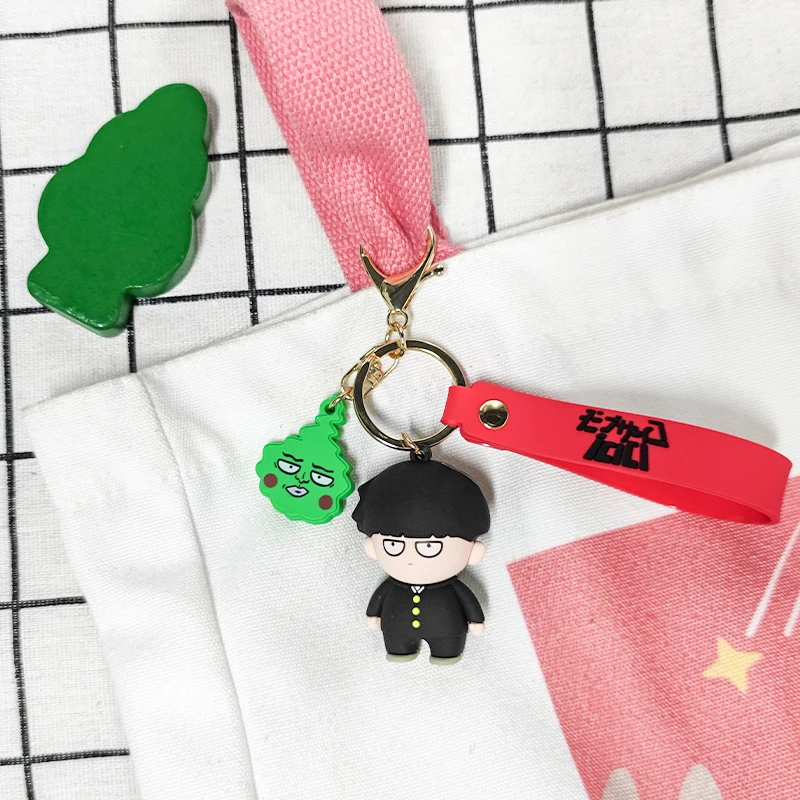 Mob Psycho 100 Anime Figure Mob Pvc Collection Keychain Cartoon Characters Peripheral Bagpack Car Accessories Keyring Fun Gifts