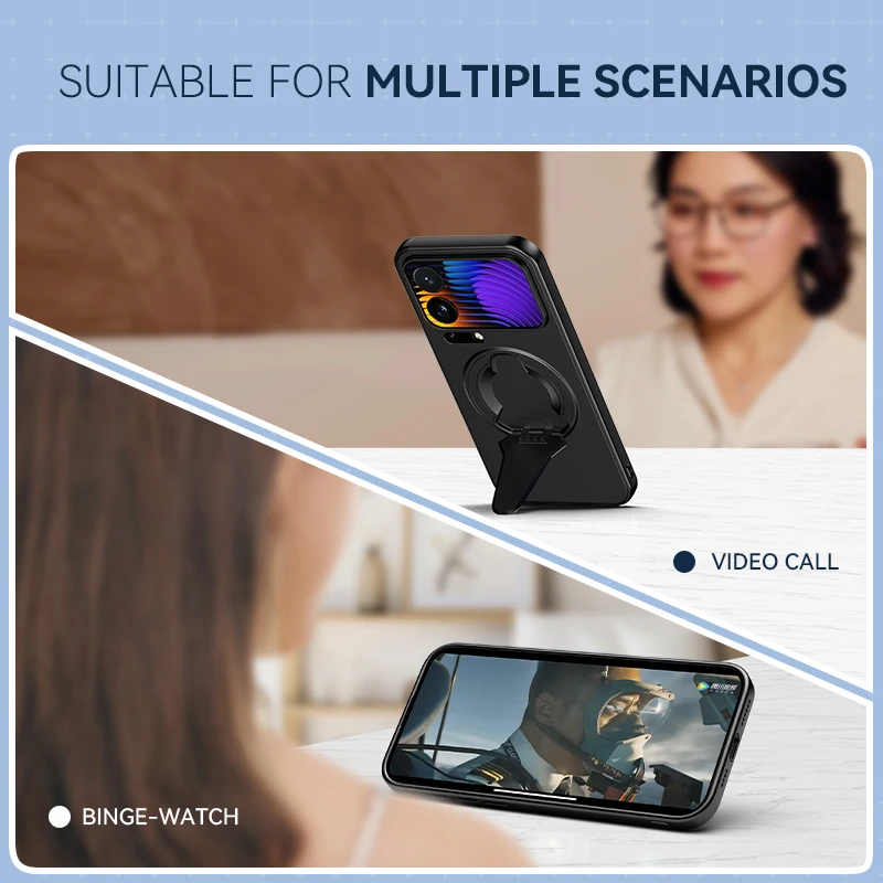 肌触りの良いインビジブルブラケット磁気ケース Xiaomi 17 Pro Max Mi 17 Pro Mi 17 メタリック塗装 ワイヤレス充電対応ケース フンダ