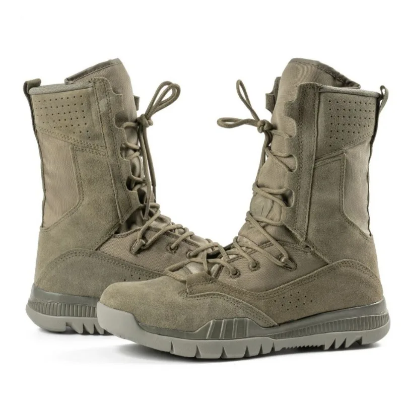 

Spring Autumn Outdoor Men Tactical Combat Breathable Desert Boots Ankle Shoes Trekking Hiking Platform boot