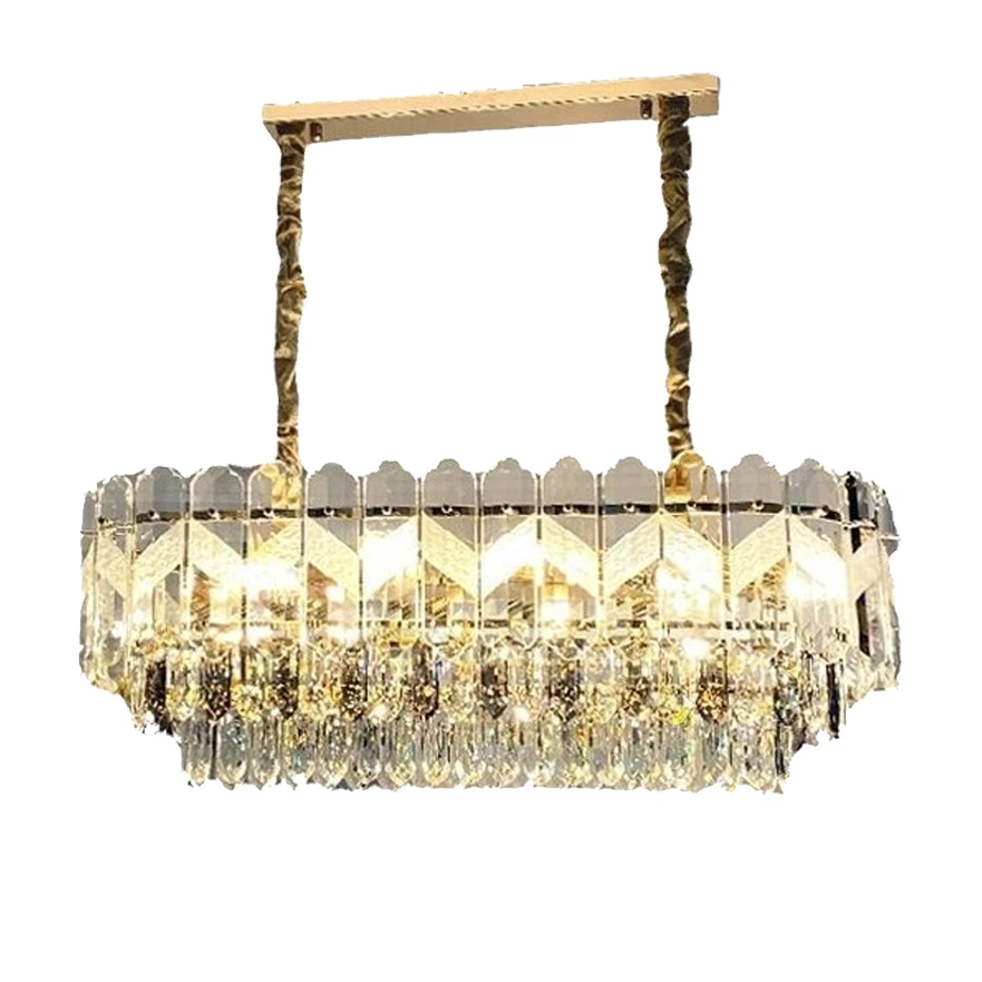 

New Trend Light Fixture Striped Crystal Chandelier Luxury Hanging Lamp Lustre Home Appliance For Home Decoration