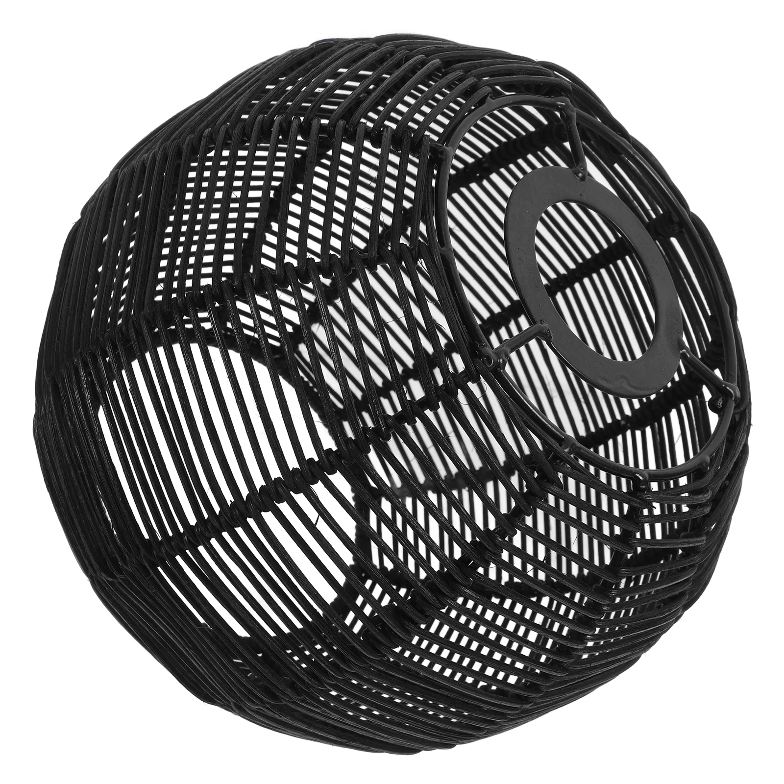 

1PC Rattan Pendant Light Cage Black Woven Ceiling Fan Shade Bohemian Retro Handmade Natural Lamp Cover Dining Room Living
