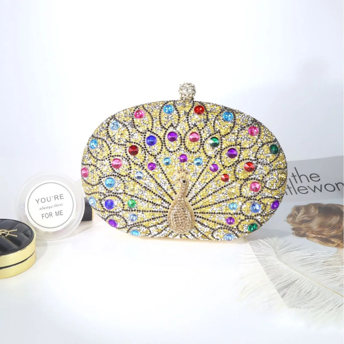 Trendy Peacock Diamond Dinner Bag Retro Exotic Crossbody Dress Luxury Shiny Rhinestone Spring Versatile Bag Billeteras De Mujer - view 4