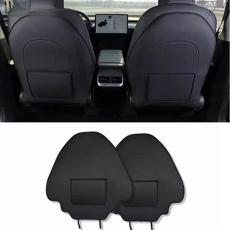 Rear Seat Anti Kick Pad For Tesla Model 3 Highland 2024 Model Y 2017-2024, Child Feet Kick Mats Seat Cover Waterproof Protection