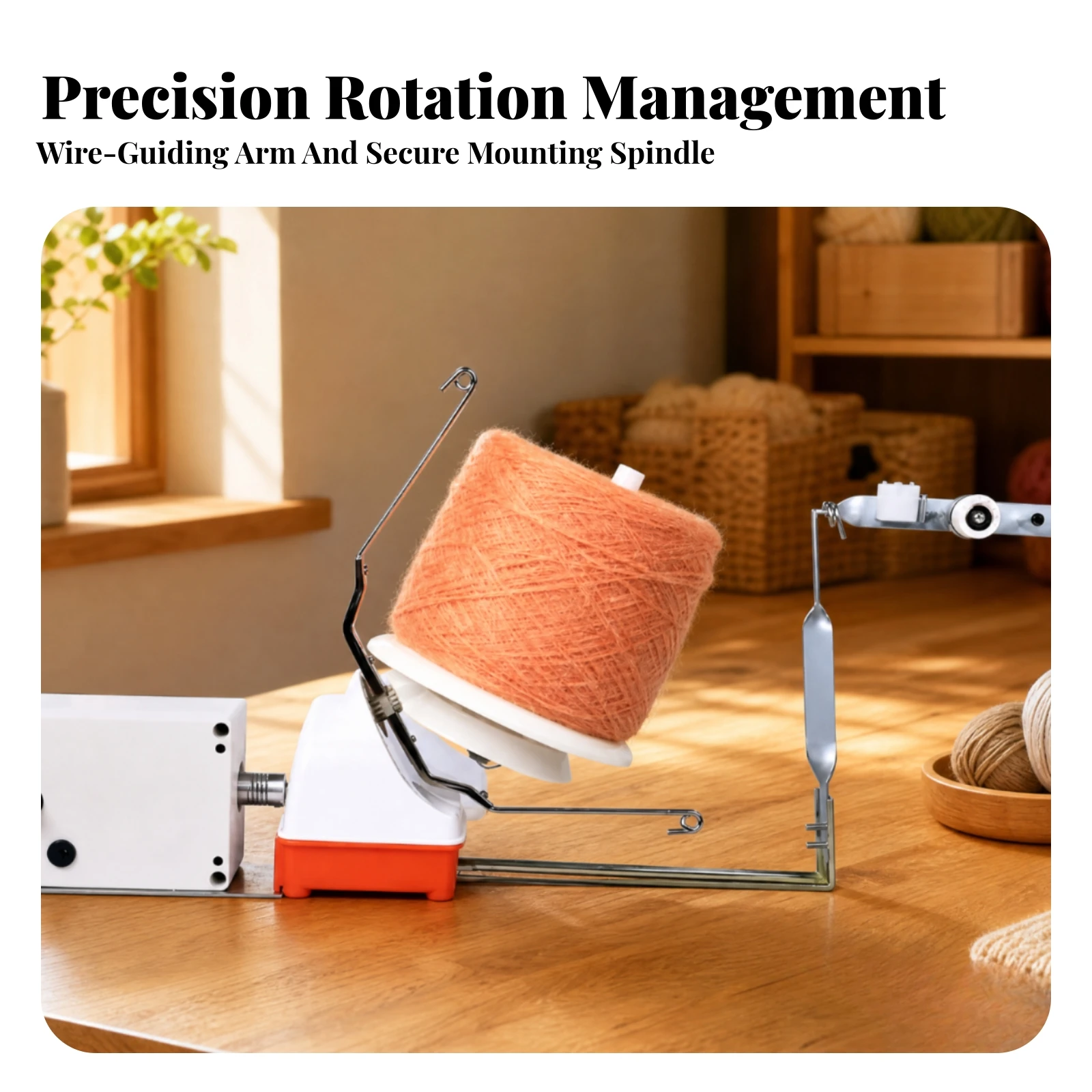 12V Electric Yarn Ball Winder Low-Noise Electric Yarn Winder with Adjustable Speed Control for Knitters, Crochet Projects
