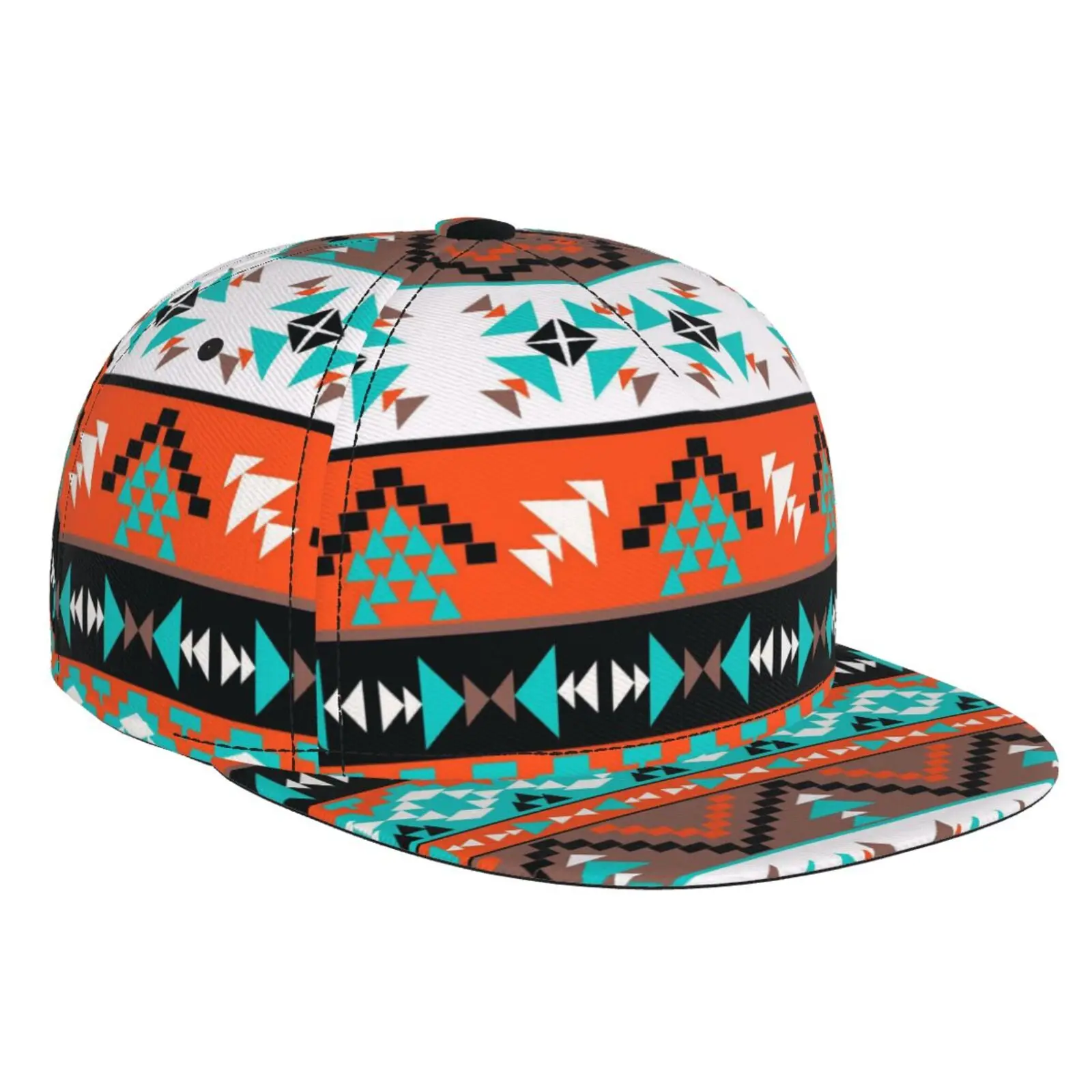 Native American Aztec Style Flat Brimmed Hat Street Skateboarding Hip-hop Hat Outdoor Casual Sun Shading Baseball Hat Universal