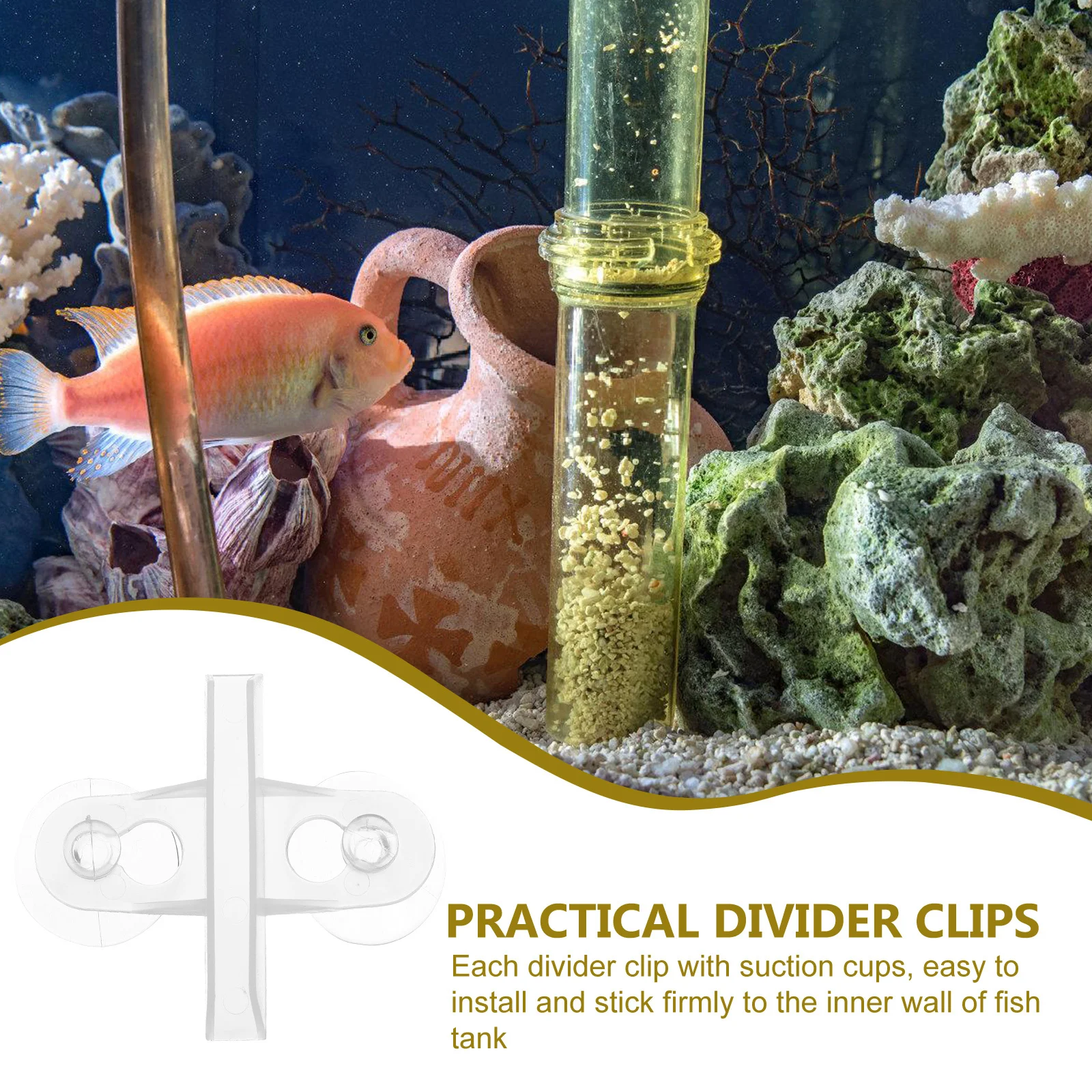 

12Pcs Fish Tank Isolation Divider Clips Aquarium Separator Holder Suction Cup Durable Plastic Divider Clip Anti-Fighting