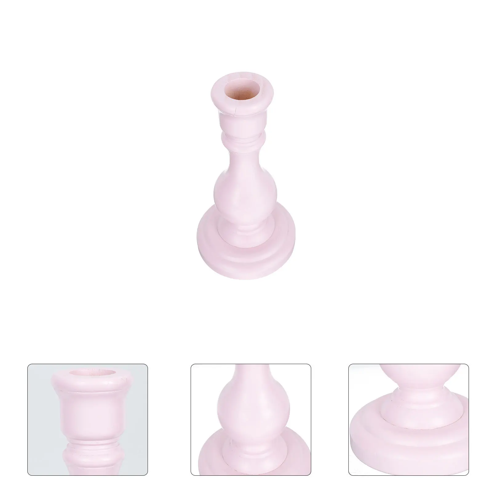

Solid Wood Holder Vintage Decorative Candlestick Creative Ornament For Home Party Bedroom Living Room Decoration