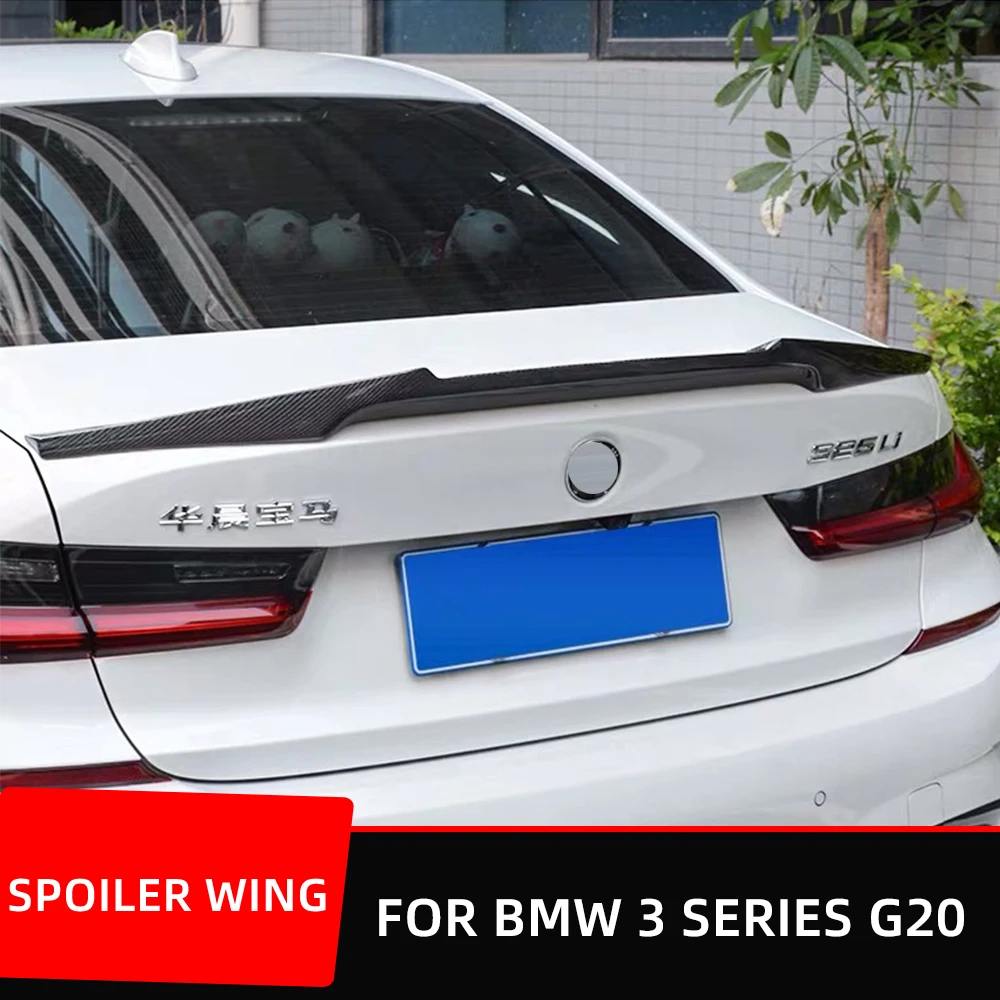 For BMW 3 Series 320i 325i G20 G21 2020 UP M4 Style Rear Trunk Lid Car Spoiler Wing Carbon Fiber Material Upgrade Accessories