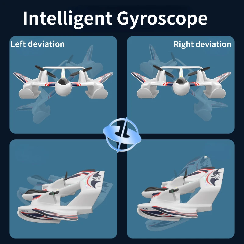 Avión teledirigido a prueba de agua, Avión de tierra y aire, planeador eléctrico de ala fija, Dron de despegue submarino, modelo de avión de juguete para niños