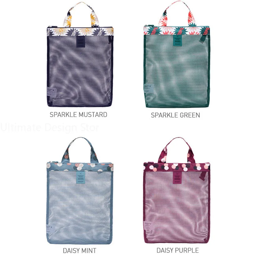 Small Summer Swimming Beach Bag for Women Kids Mesh Storage Bag Zipper Swimsuit Wash Bag Sports Handbag Multi-Function Dropship