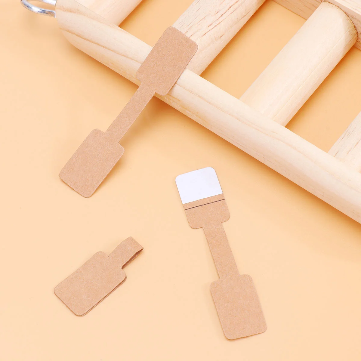 300 Pcs The Ring Jewelry Keyring Price Tags Rings Necklace Name Sticker Kraft Paper Display Hanging White