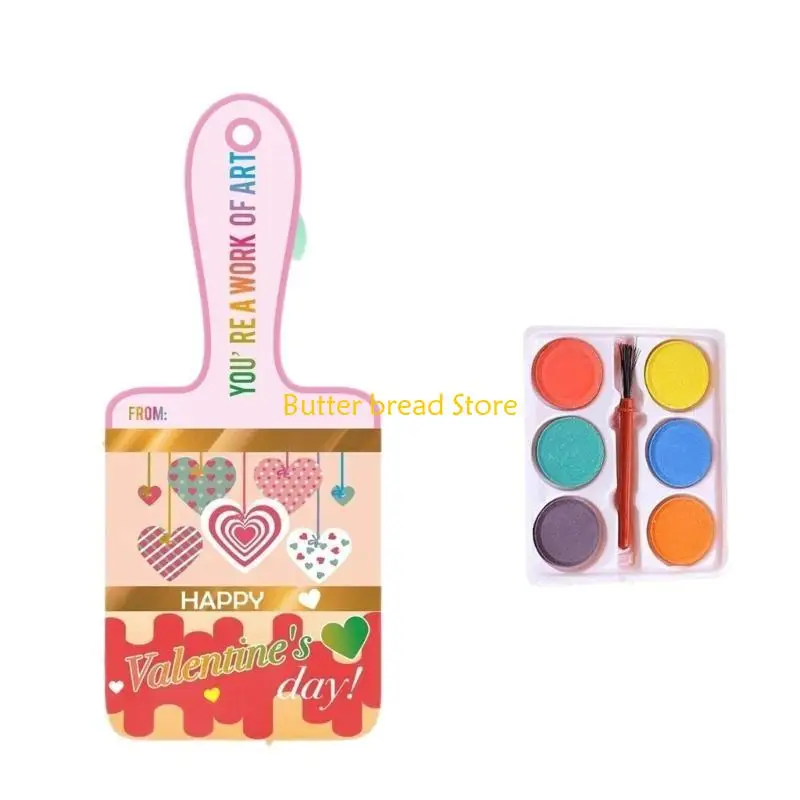W89C 6 Color Washable Color and Valentines Card Set For Kids Classroom Exchange