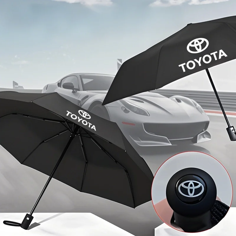 Car Portable Automatic Folding Umbrella UV Resistant Umbrella For Toyota GR Corolla Yaris Aygo Prius Camry Auris Avensis 4Runner