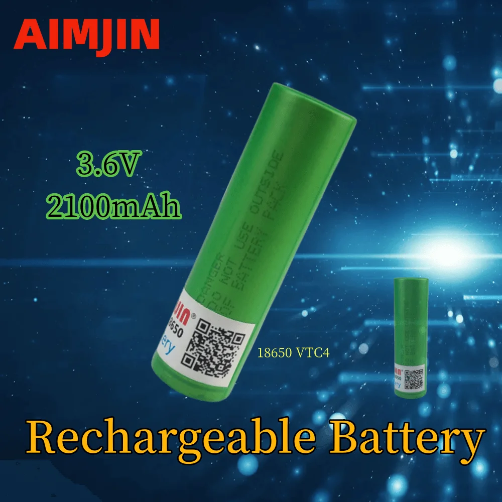 

18650VTC4 3.6V 2100mAh Rechargeable Lithium Battery ,for Electronic Cigarettes, Electrical Tools Batteries etc