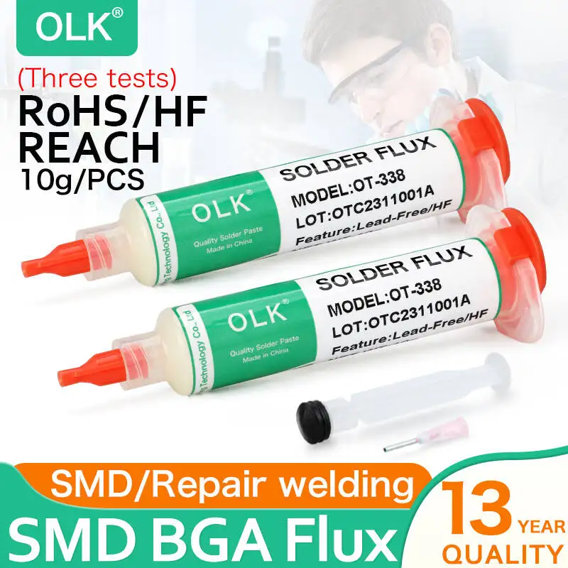 100% Original OLK OT-558-ASM 10cc Flux No Clean Flux for Soldering SMD BGA PCB IC Reballing Soldering Welding Flux Solder Paste