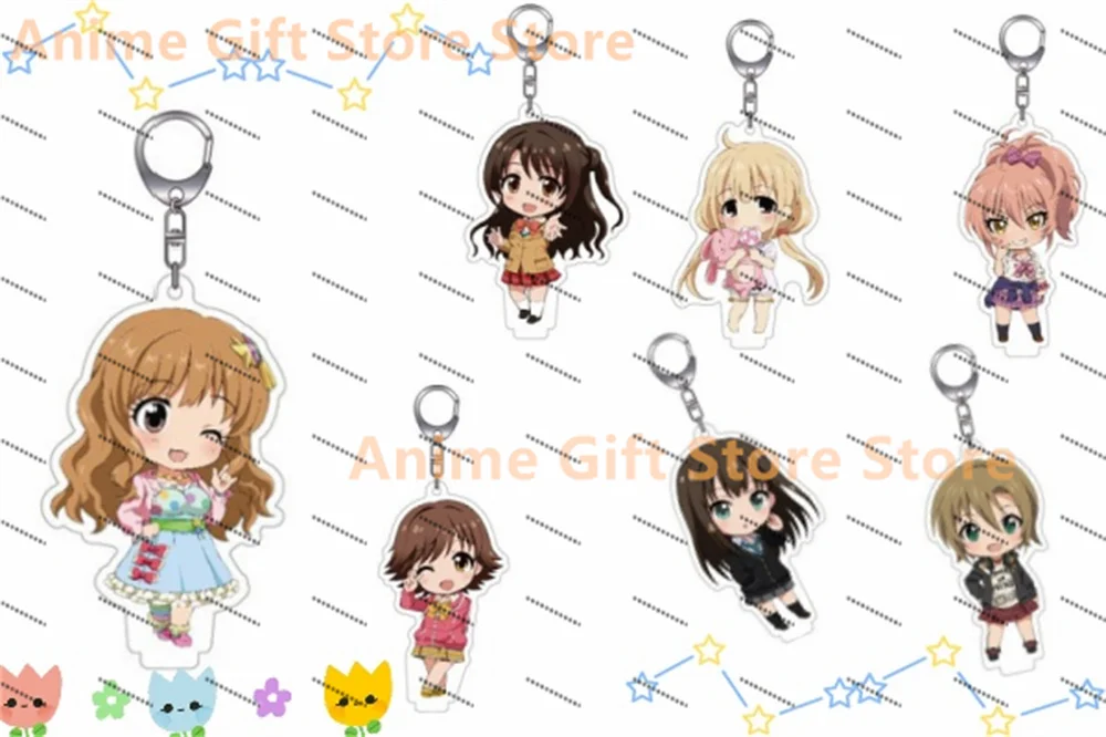 

Kawaii Hot Aniem THE IDOLM@STER Acrylic keychain 6cm Campus schoolbag pendant Fan gift