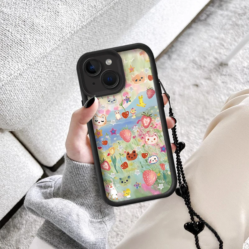 

Чехол для телефона с браслетом Sky Eye 14 Animal party для iPhone 16Pro 15Plus 13Mini 16 14Pro 15Pro 14ProMax 16Plus 13Pro 14Plus 13