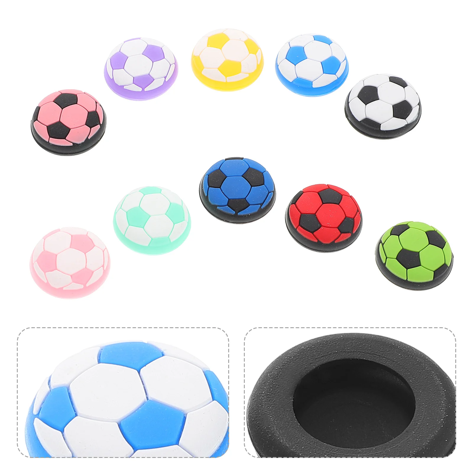 

10Pcs Joystick Thumb Caps Silicone Soccer Design Comfortable Grip Precise Control Analog Stick Covers for Controller