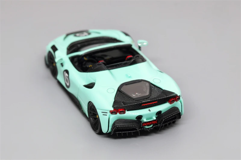 U2 1:64 SF90 Spider Novitec Baby Blue Resin Model Car