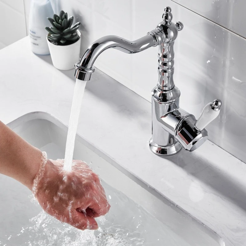 

Смесители для раковины Античный цвет Латунный кран Смесители для ванной комнаты Смеситель для горячей и холодной воды Современный смеситель