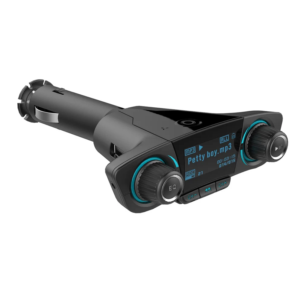 

1Pcs Receiver Wireless Car Mp3 Player Car Fm Transmitter Vehicle Mounted Audio Player Dual USB Charging Black