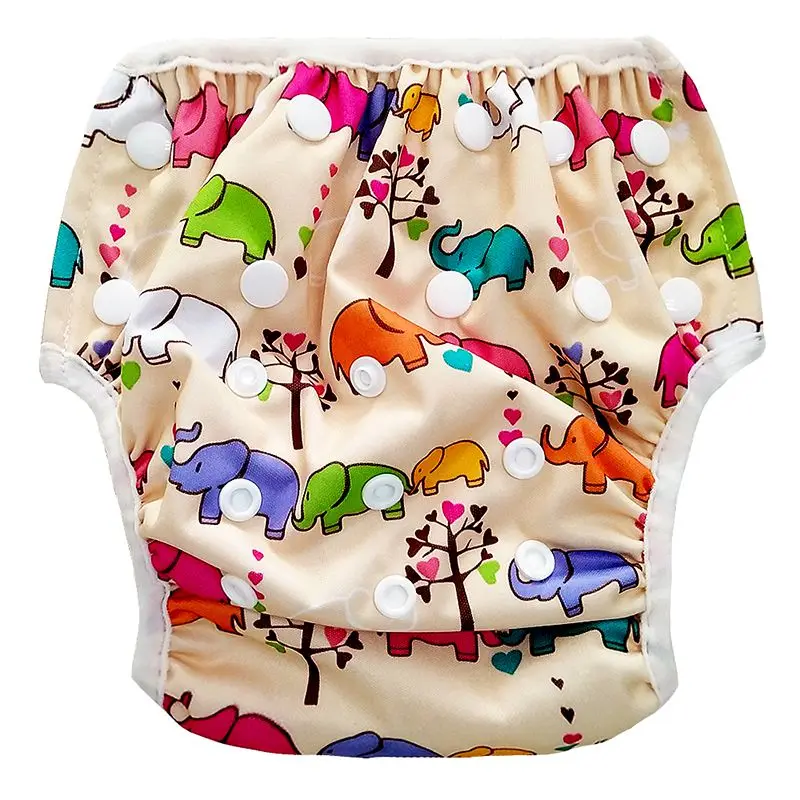 Pannolini da nuoto per bambini estivi adorabili pannolini da bagno riutilizzabili stampati completi neonato costume da bagno moda bambino tronchi