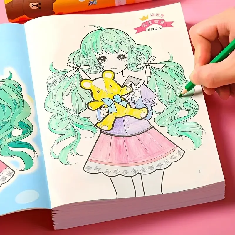 Princess Coloring Book Girls - 6 books of Cute Drawings & Learning Activities, Kids Coloring Book, Coloring Book for Girls